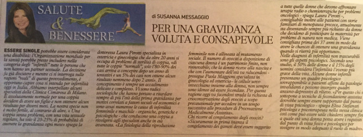 Articolo su gravidanza voluta e consapevole